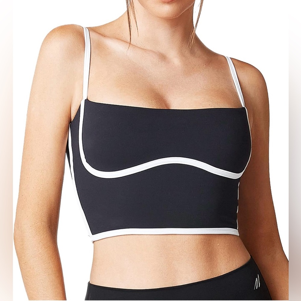 NEW black and white sports bra